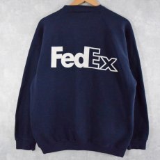 画像1: 90's DISCUS USA製 "FedEx" 企業ロゴプリントスウェット XL (1)