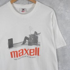 画像1: 90's MAXELL USA製 企業広告プリントTシャツ XL (1)