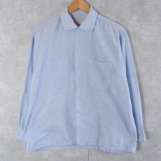 画像2: 50's Long Wear 絣柄 オープンカラーコットンシャツ L (2)