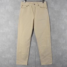 画像2: 90's Levi's 501 UAS製 ホワイトデニムパンツ フラッシャー付き W31 (2)