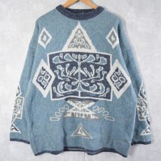 画像1: EURO 柄織り スキーニットセーター (1)