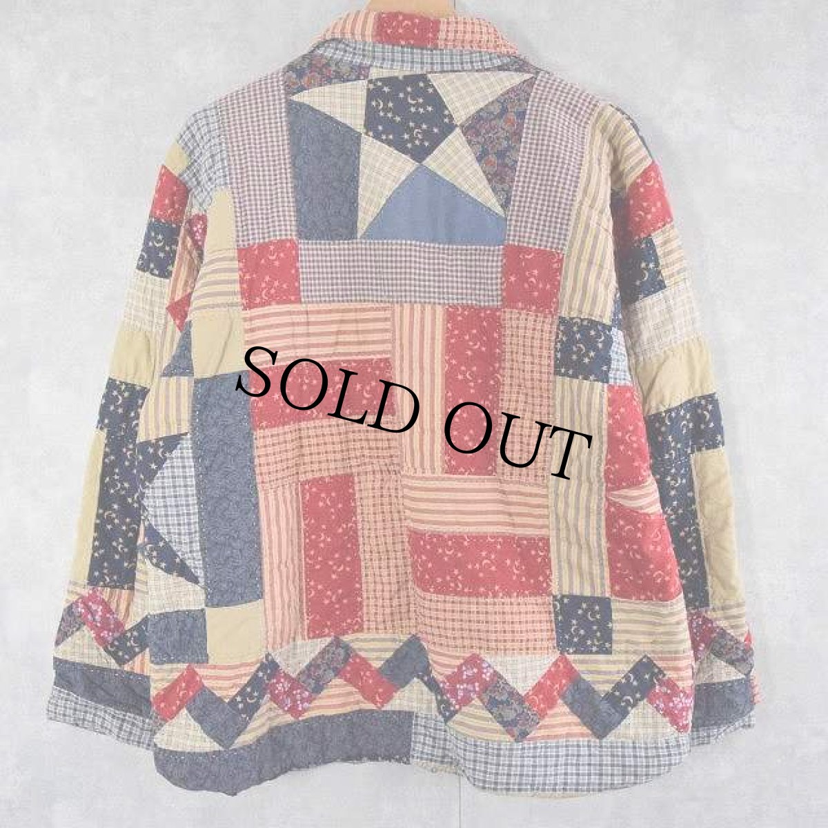 画像2: パッチワーク キルティングジャケット M (2)