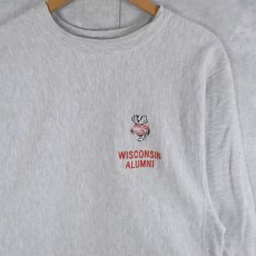 画像1: 90's Champion REVERSE WEAVE "WISCONSIN ALUMNI" 刺繍スウェット XL (1)