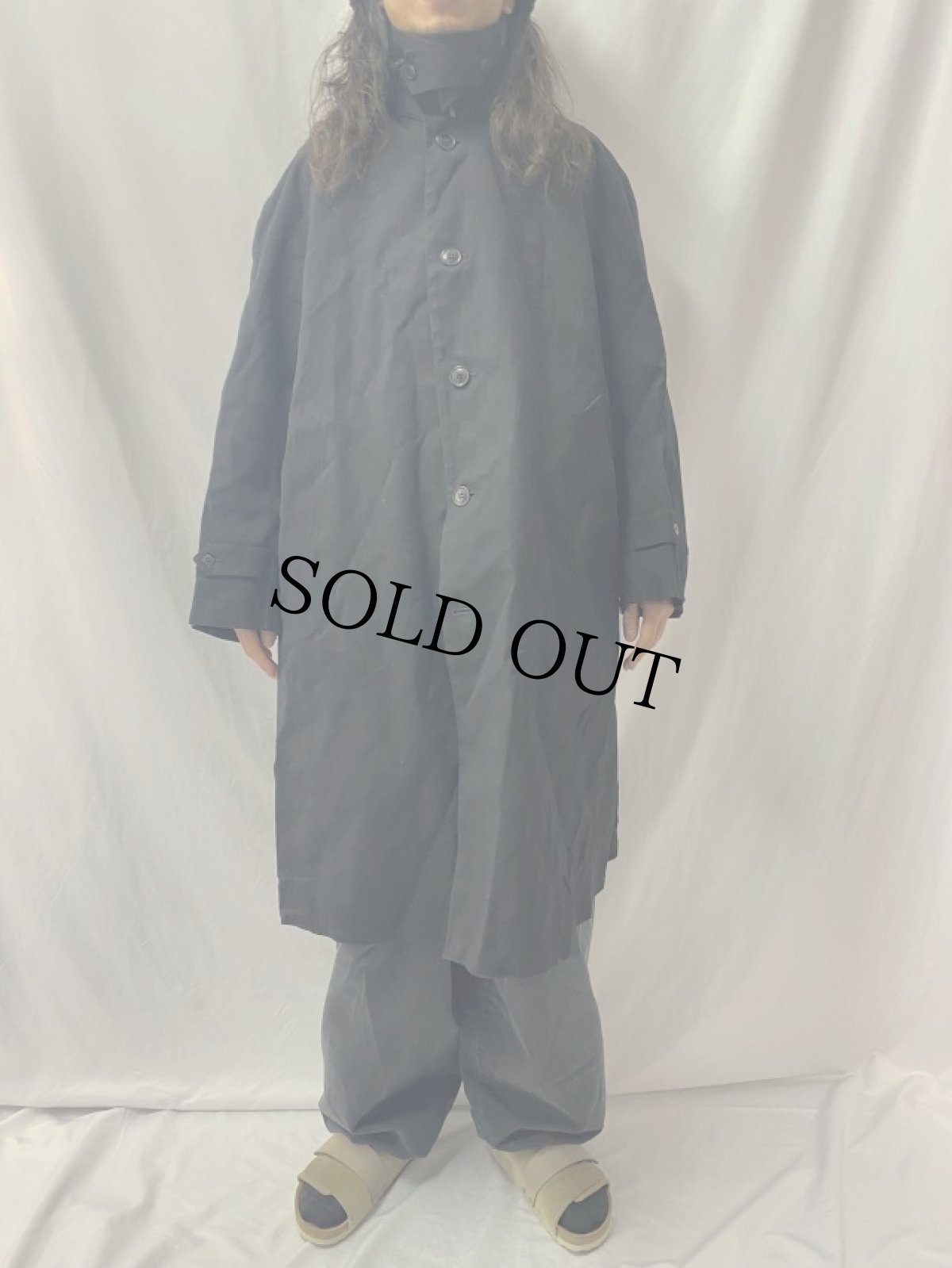 画像2: 40〜50's French Railway "Rubber-Coated" ステンカラーコート (2)