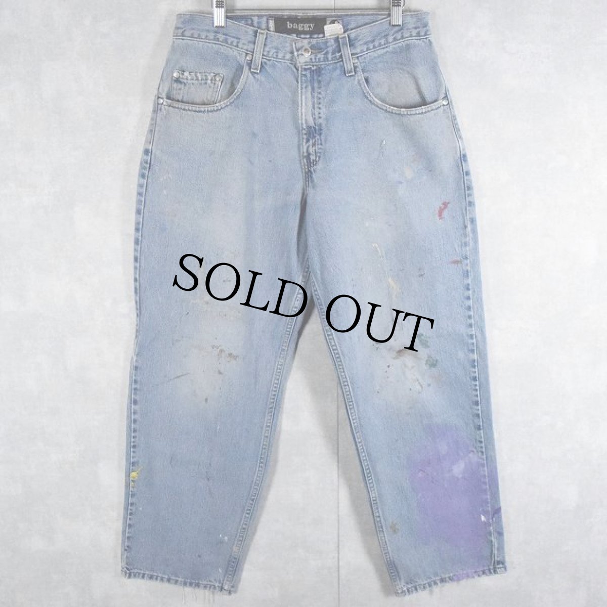 画像1: 90's Levi's SILVER TAB "BAGGY" ペンキペイント デニムパンツ W32 (1)