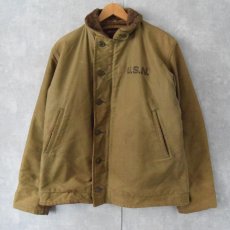 画像1: 40〜50's U.S.NAVY N-1 DECK JACKET (1)