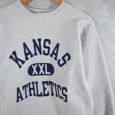 画像1: 90's Champion REVERSE WEAVE "KANSAS ATHELETICS" プリントスウェット L (1)