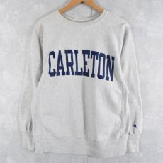 画像1: 90's Champion REVERSE WEAVE USA製 "CARLETON" プリントスウェット L (1)