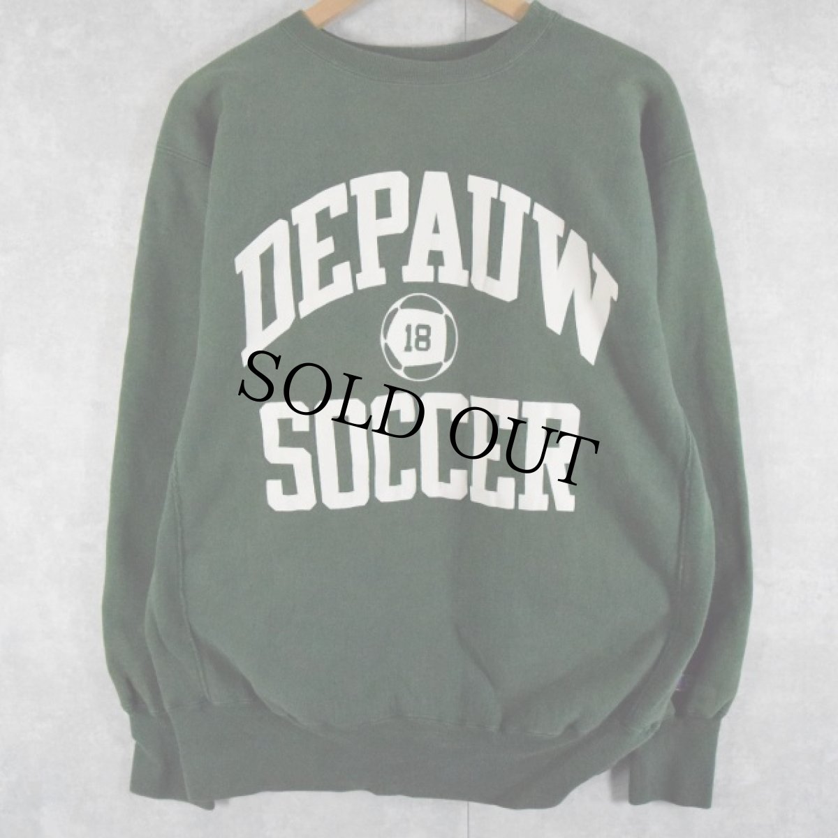 画像1: 90's Champion REVERSE WEAVE USA製 "DEPAUW SOCCER" XL (1)