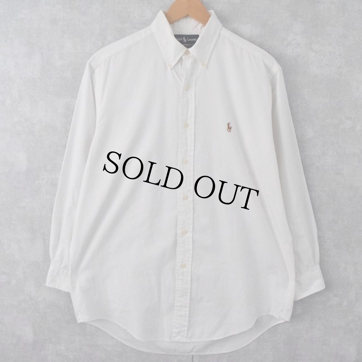 画像1: 90's〜 POLO Ralph Lauren "YARMOUTH" ピンオックス ボタンダウンシャツ S (1)