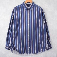画像1: POLO Ralph Lauren ストライプ柄 コットンツイルボタンダウンシャツ L (1)