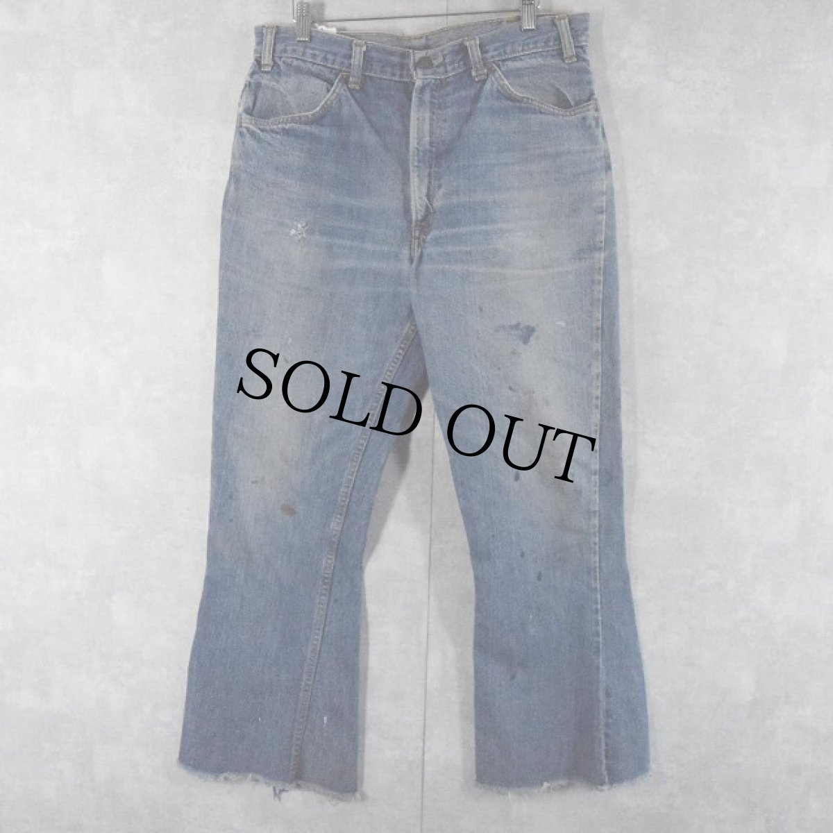 画像2: 70's LEVI'S 646 BIGE ベルボトムデニムパンツ W35 (2)