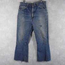 画像2: 70's LEVI'S 646 BIGE ベルボトムデニムパンツ W35 (2)