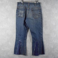 画像1: 70's LEVI'S 646 BIGE ベルボトムデニムパンツ W35 (1)