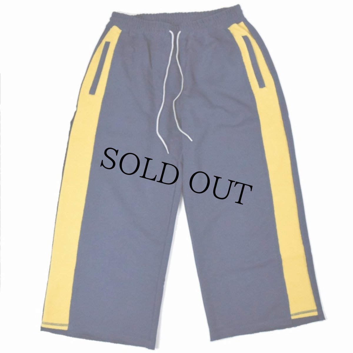 画像1: GOFUKUSAY "BUM SWEAT PANTS 2" NAVY×YELLOW 【FREE】 (1)