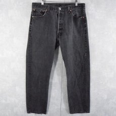 画像1: 2000's Levi's 501 USA製 ブラックデニム W35 (1)