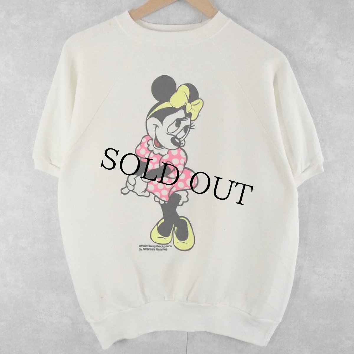 画像2: 80's MINNIE MOUSE USA製 発泡プリント半袖スウェット XL (2)