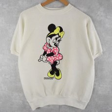 画像2: 80's MINNIE MOUSE USA製 発泡プリント半袖スウェット XL  (2)