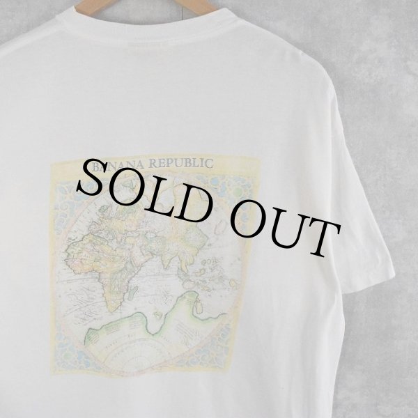 【未使用】80〜90s バナナリパブリック Tシャツ 世界地図