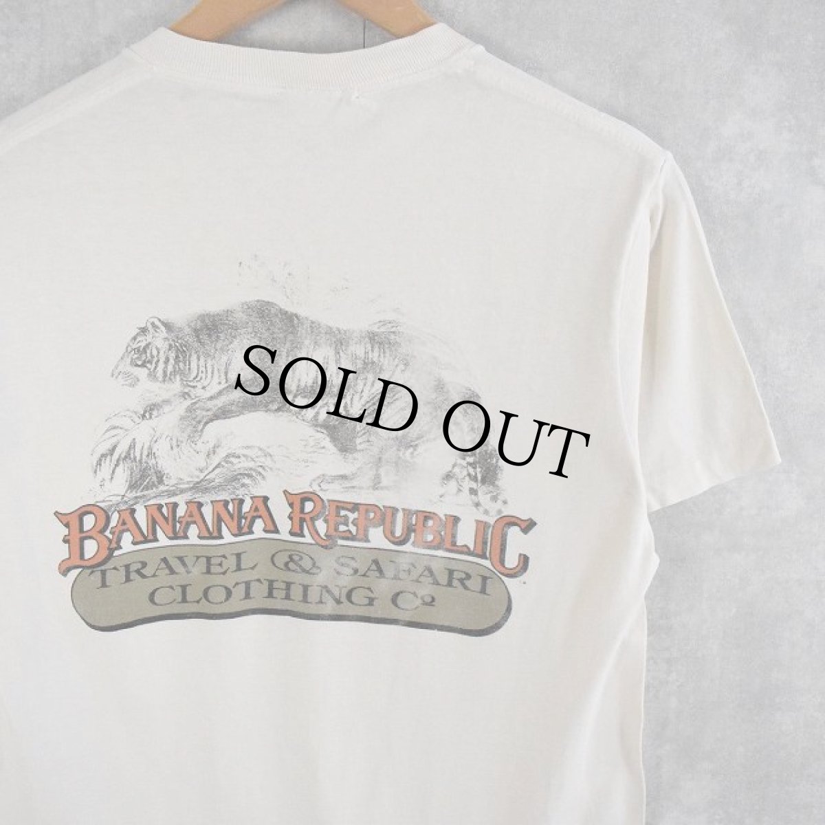 画像1: 80〜90's BANANA REPUBLIC "TRAVEL&SAFARI CLOTHING" タイガープリントTシャツ M (1)