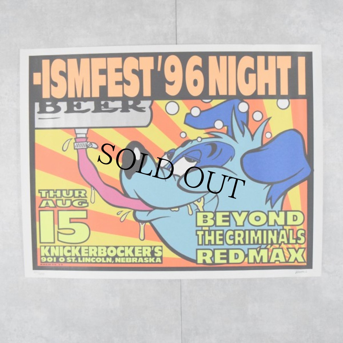 画像1: 1996 Frank Kozik "ISM FEST'96 NIGHT" Poster サイン＆ナンバー入り (1)