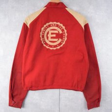 画像1: 50's Champion Sportswear "FOR CHRIST AND THE CHURCH" プリント入り 2トーン ドリズラージャケット S (1)