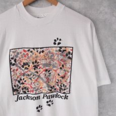 画像1: 90's "Jackson Pawlock" 画家パロディプリントTシャツ XL (1)