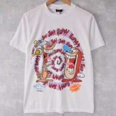 画像2: 90's The Ren and Stimpy Show USA製 キャラクタープリントTシャツ L (2)