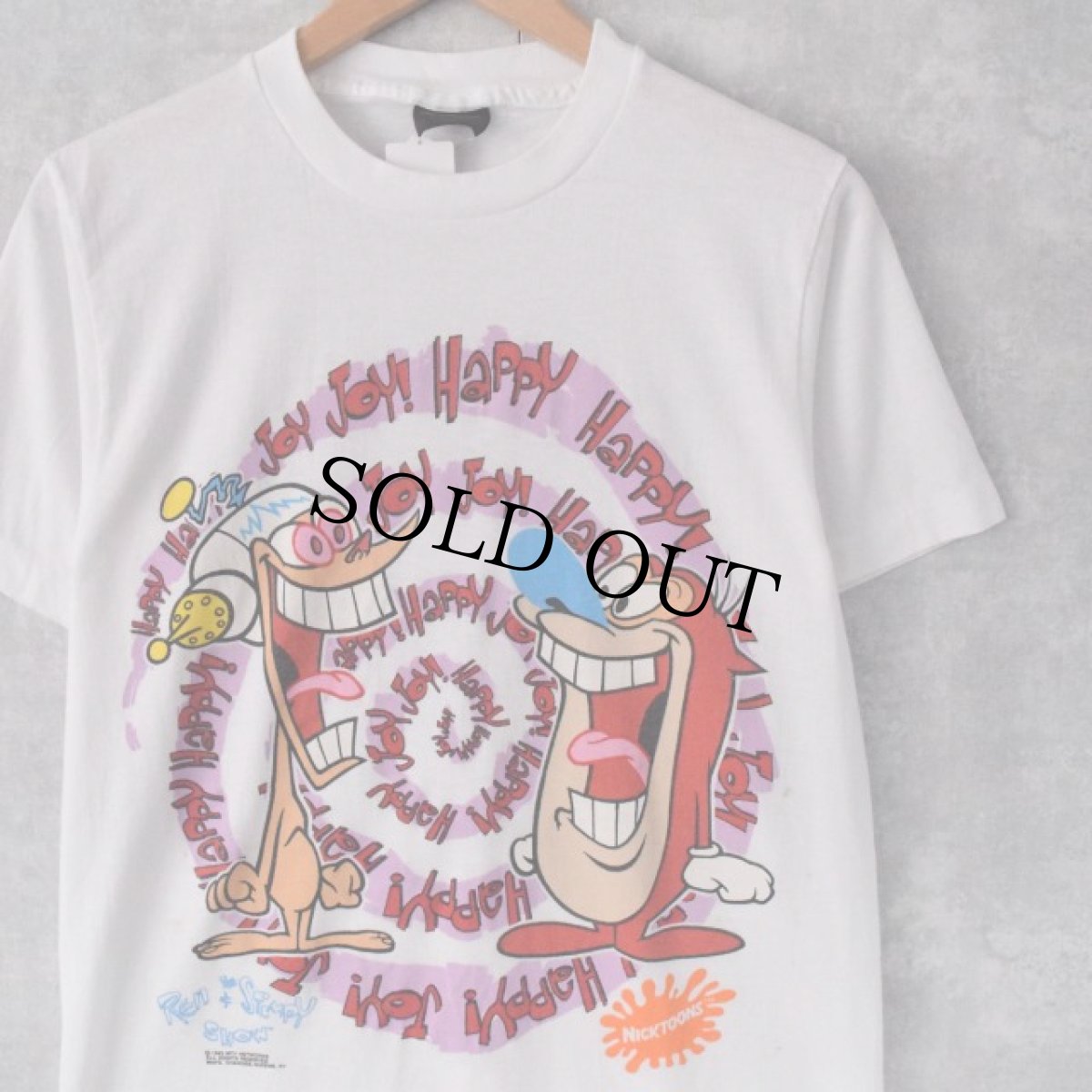 画像1: 90's The Ren and Stimpy Show USA製 キャラクタープリントTシャツ L (1)