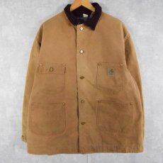 画像1: 70's Carhartt プリントタグ USA製 ブランケットライナー ダックカバーオール SIZE48 (1)