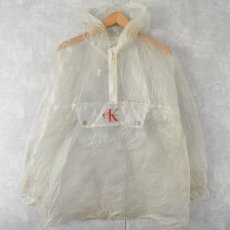 画像1: CK Calvin Klein ロゴプリント PVC クリアアノラックパーカー  (1)