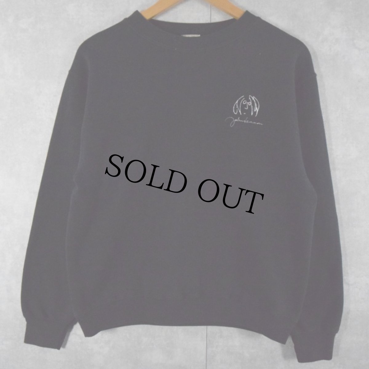 画像2: 90's JOHN LENNON USA製 ミュージシャンイラストスウェット M (2)