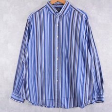 画像1: Ralph Lauren "ESTATE CLASSIC FIT" ストライプ柄 コットンシャツ XL (1)