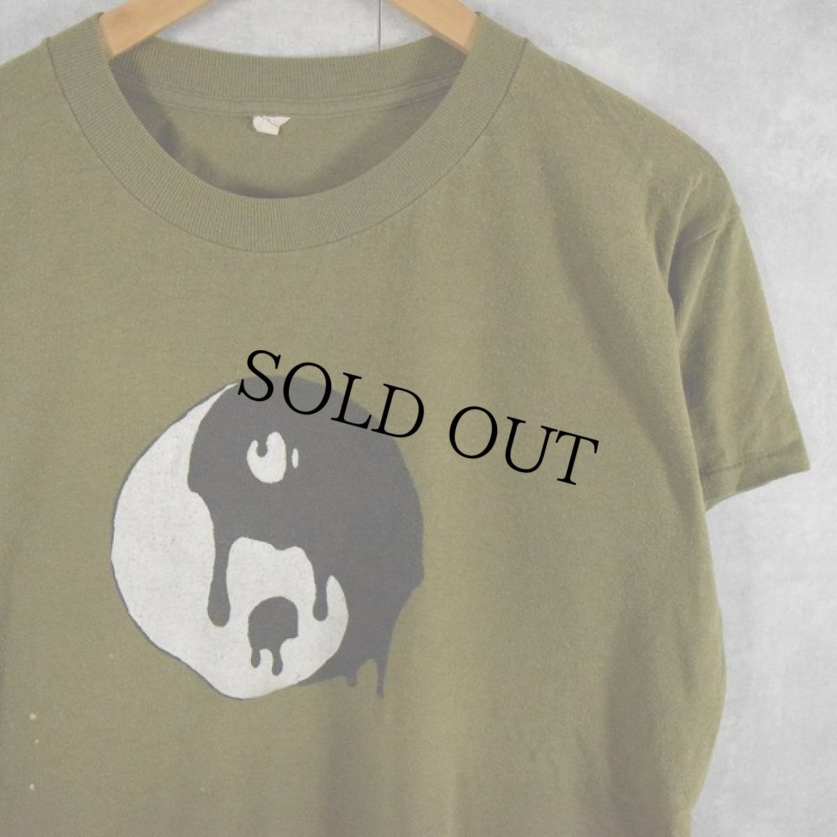 画像2: 80's USA製 陰陽デザイン プリントTシャツ L (2)