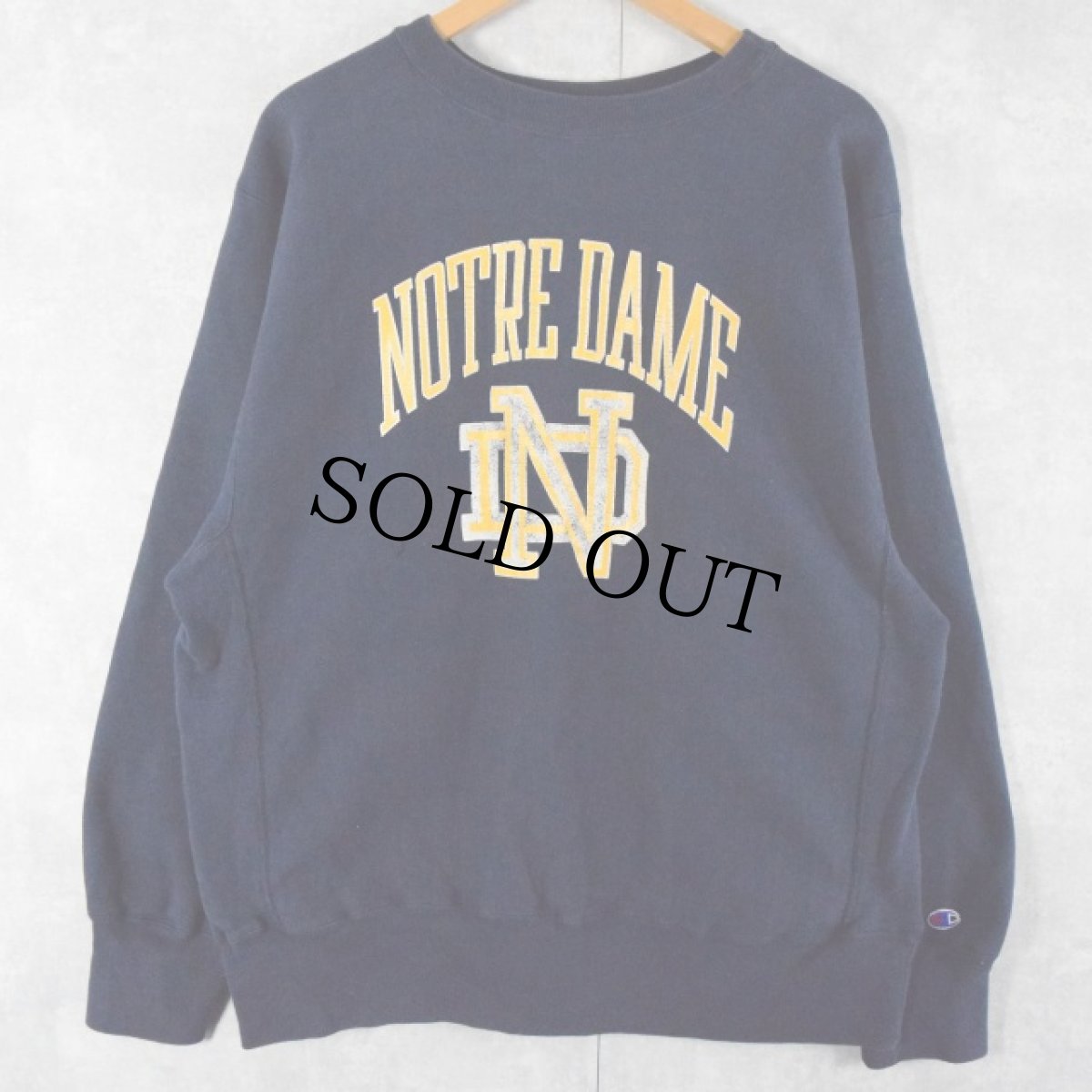 画像2: 80's Champion REVERSE WEAVE トリコタグ USA製 "NOTRE DAME" プリントスウェット XL (2)