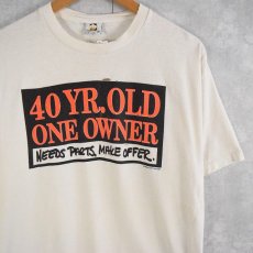 画像1: 90's USA製 "40 YR.OLD ONE OWNER" プリントTシャツ L (1)