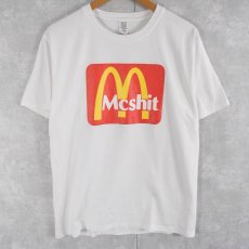 画像2: "Mcshit" パロディプリントTシャツ L (2)
