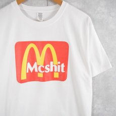 画像1: "Mcshit" パロディプリントTシャツ L (1)