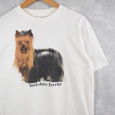 画像1: 90's USA製 "Yorkshire Terrier" 犬プリントTシャツ L (1)