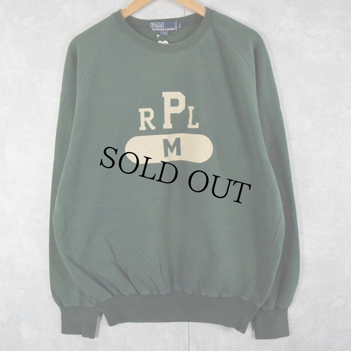 画像2: 90's〜 POLO Ralph Lauren "RPP" プリントラグランスウェット M (2)