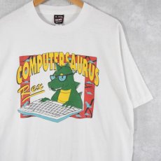 画像1: 90's COMPUTERSAURUS USA製 恐竜プリントTシャツ XL (1)