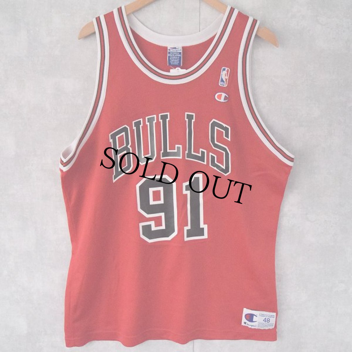 画像2: 90's Champion CHCAGO BULLS "DENNIS RODMAN" NBA ゲームシャツ SIZE48 (2)