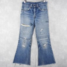 画像1: 70's Levi's 646 ブランクタブ ベルボトムデニムパンツ W28 (1)