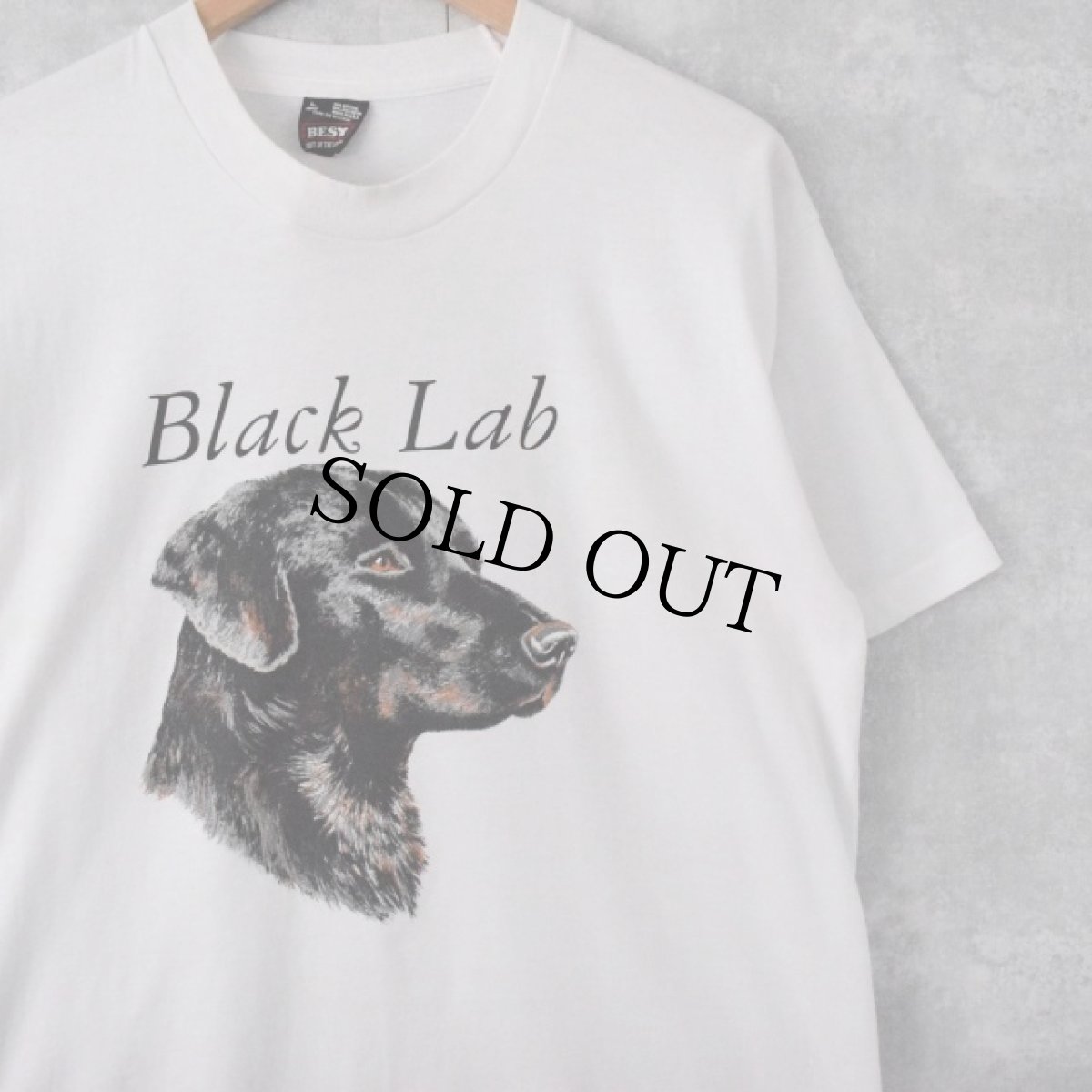 画像1: 90's USA製 "Black Lab" 犬プリントTシャツ L (1)