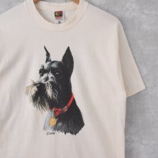 画像1: 90's USA製 "Schnauzer" 犬プリントTシャツ M (1)