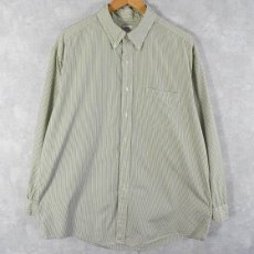 画像1: 80〜90's Brooks Brothers makers USA製 ストライプ柄 コットンブロード ボタンダウンシャツ SIZE17 1/2-4 (1)