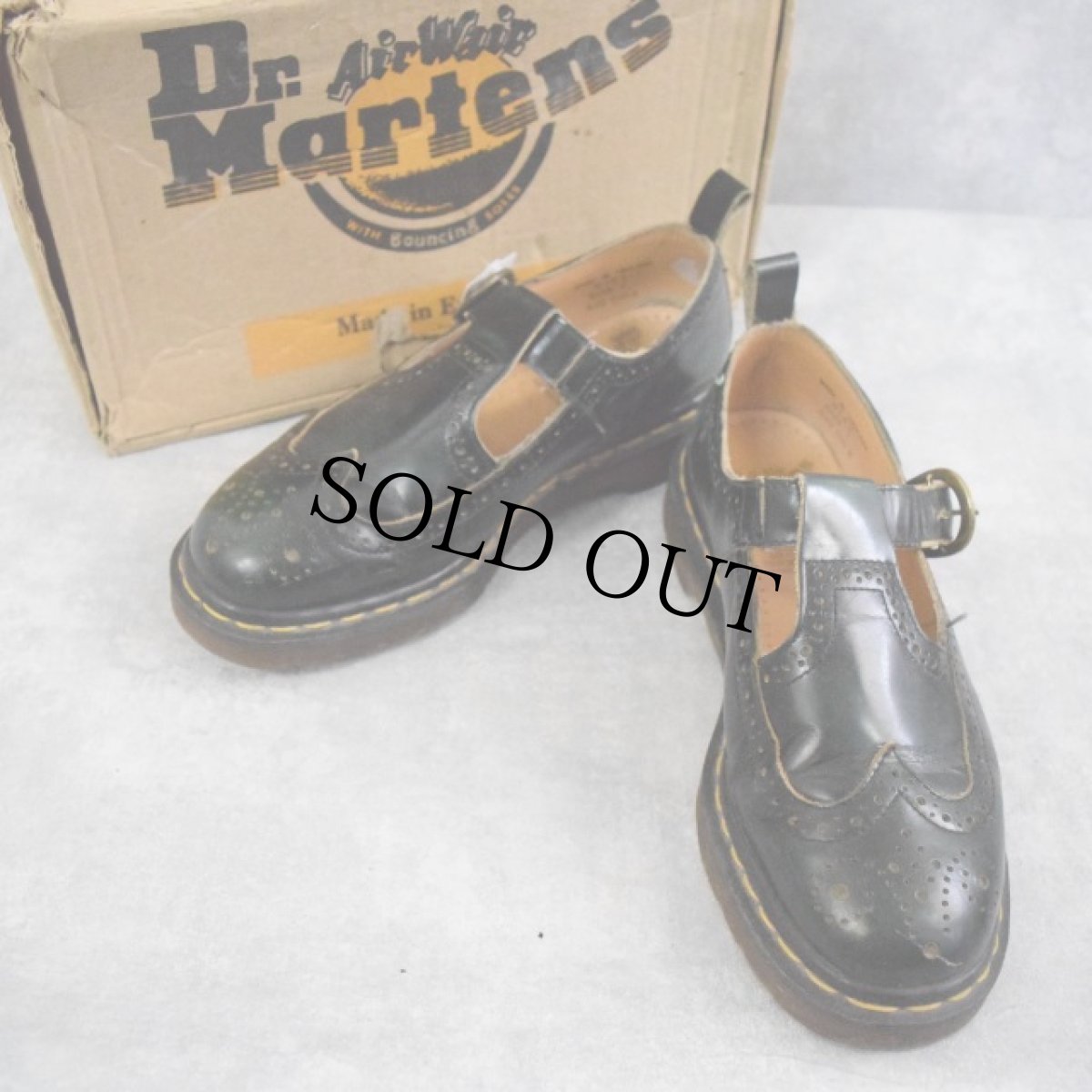 画像1: Dr.Martens ENGLAND製 ウイングチップ レザーTバーシューズ UK7 箱付き (1)