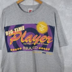 画像1: 90's NIKE USA製 銀タグ "BIG TIME Player" バスケットボールプリントTシャツ XL (1)