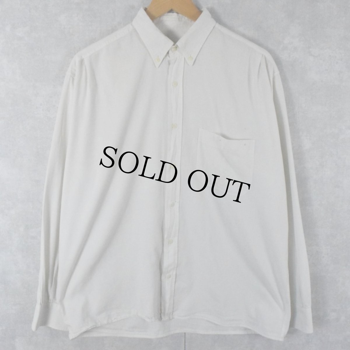 画像1: 90's Yves Saint-Laurent ロゴ刺繍 ボタンダウンコットンシャツ (1)