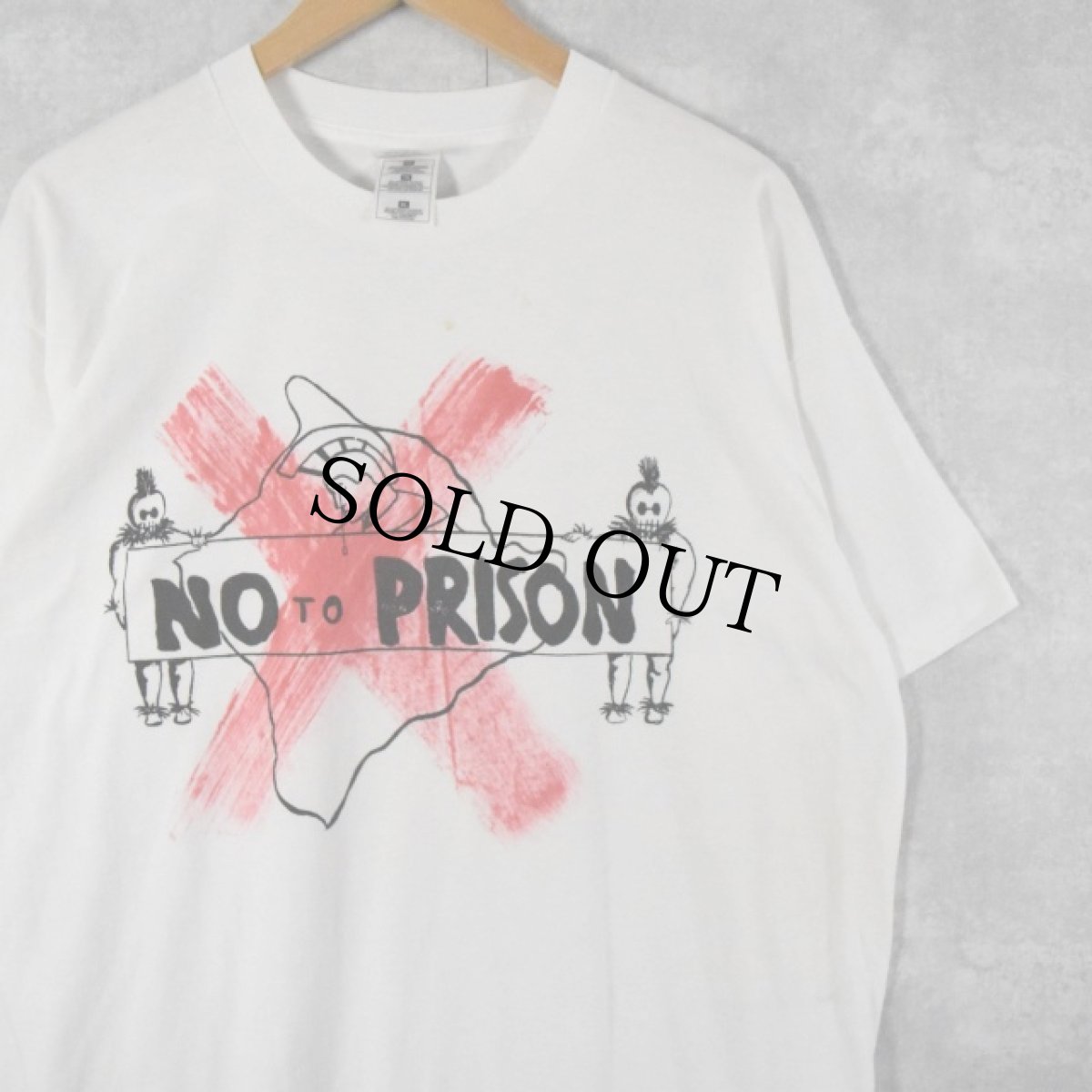 画像1: 90's NO TO PRISON イラストTシャツ XL (1)